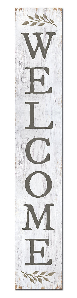 Welcome Porch Board with Spring Leaves, , large