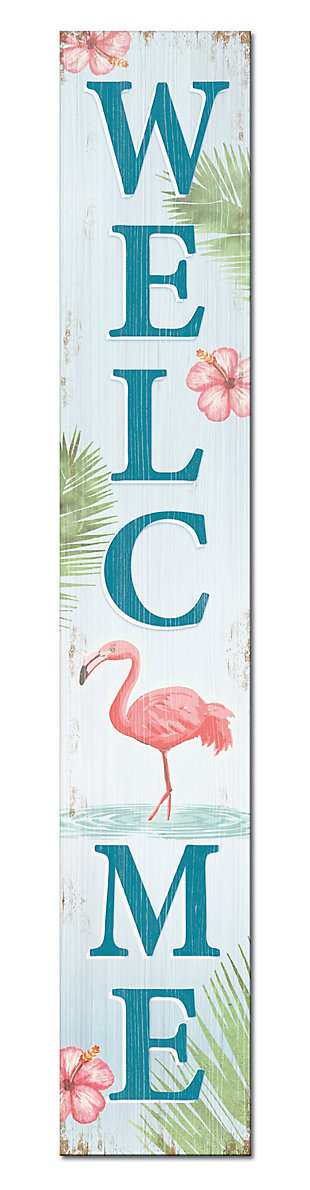 Flamingo Welcome Porch Board, , large