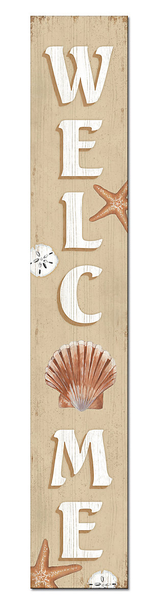 Porch Board™ WELCOME - SAND and SEASHELLS - PORCH BOARD 8X46.5, , large