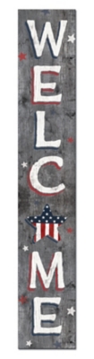 Gray Patriotic Welcome Porch Board, , large