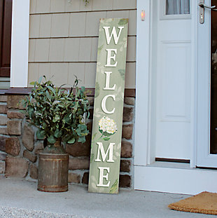 Porch Board™ WELCOME - HYDRANGEA - PORCH BOARD 8X46.5, , rollover