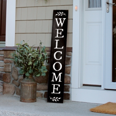 Black Welcome Porch Board, , rollover