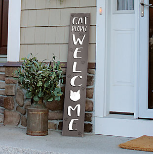 Cat People Welcome Porch Board, , rollover