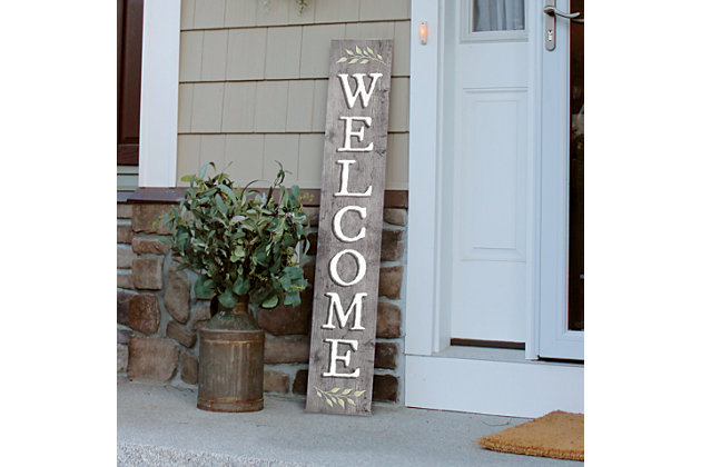 Grey is one of the pantone colors of the year and a perfect accent for any color home!  This traditional sign is perfect to stay outside year round and made with 100% weatherproof materials it can!Decorate your door! | 100% Weatherproof | USA Made | Yard decor