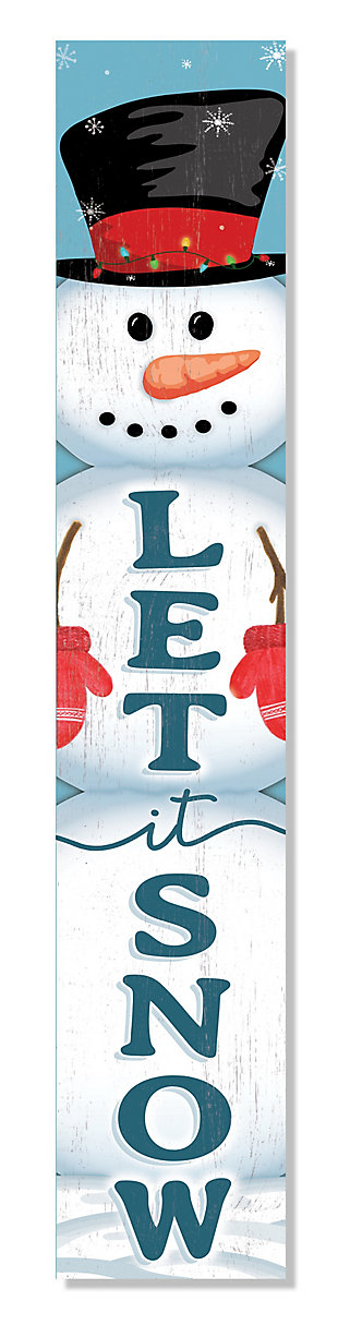 Let it Snow Porch Board with Snowman, , large