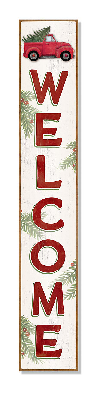 Christmas Welcome Porch Board with Truck, , large