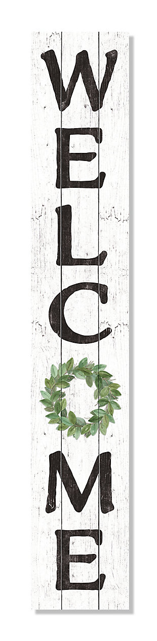 Welcome Porch Board with Wreath, , large