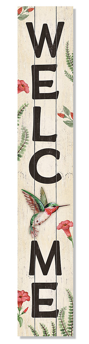 Porch Board™ WELCOME - HUMMINGBIRD PORCH BOARDS 46.5X8, , large