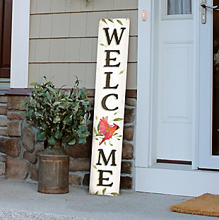 Welcome Porch Board with Red Cardinal, , rollover
