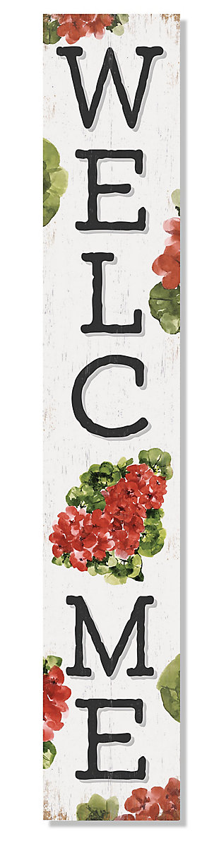 Welcome Porch Board with Red Geranium, , large