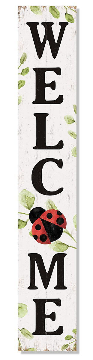 Welcome Porch Board with Lady Bug, , large