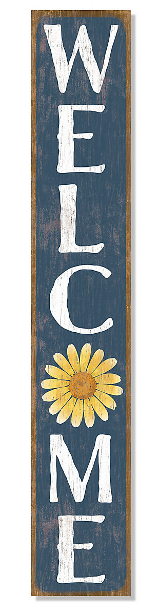 Porch Board™ WELCOME - BLUE W/ YELLOW DAISY - PORCH BOARDS 8X46.5, , large
