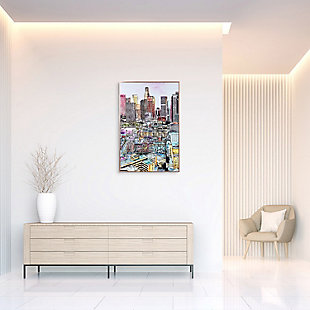 Empire Art Direct "City View "Printed Art Glass Wall Art with Rose Gold Framed, , rollover