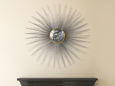 Empire Art Direct Starburst Hand Painted Metal Wall Art, Silver