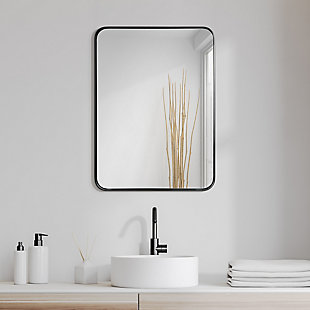 Empire Art Direct Rectangle Brushed Black Stainless Steel Framed Wall Mirror, , rollover