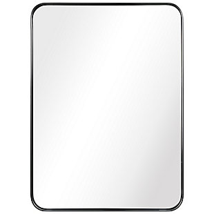 Empire Art Direct Rectangle Brushed Black Stainless Steel Framed Wall Mirror, , large