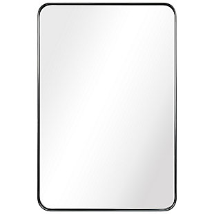 Empire Art Direct 36x 24 Rectangle Brushed Black Stainless Steel Framed Mirror, , large