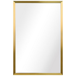 Empire Art Direct 36"x24" Rectangle Brushed Gold Stainless Steel Framed Mirror, , large