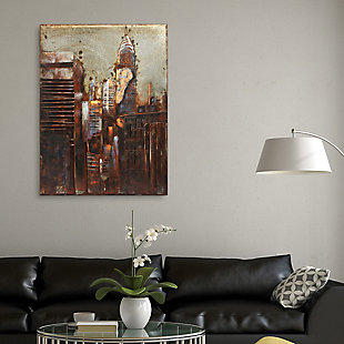 Empire Art Direct Building Mixed Media Iron Hand Painted Wall Art, , rollover