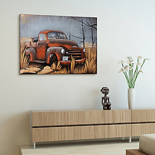 Empire Art Direct "Old Chevy" Mixed Media Iron Hand Painted Wall Art, , rollover