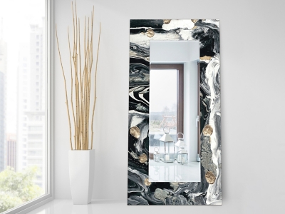 Empire Art Direct Mirror Tempered Art Glass, Black