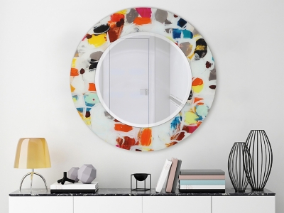 Empire Art Direct Party Round Mirror Tempered Art Glass, Multi