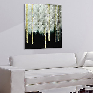 Empire Art Direct Gilt Treeline II Tempered Glass Wall Art with Silver Leaf, , rollover