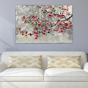 Empire Art Direct Cherry Blossom I Tempered Glass Wall Art with Silver Leaf, , rollover