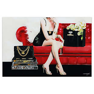 Empire Art Direct The Lady Frameless Free Floating Tempered Glass Panel Graphic Wall Art, , large