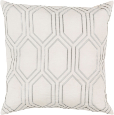 Skyline Ivory Geometric 18" Throw Pillow, Beige/Medium Gray, large
