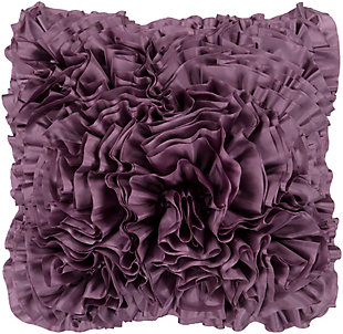 Prom Ruffle 18" Throw Pillow, Bright Purple, large