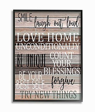 Stupell Inspirational Be You Phrases On Wood Grain Brown Black Text 11 X 14 Framed Wall Art, Brown, large