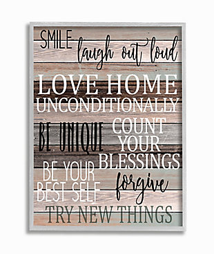 Stupell Inspirational Be You Phrases On Wood Grain Brown Black Text 16 X 20 Framed Wall Art, Brown, large