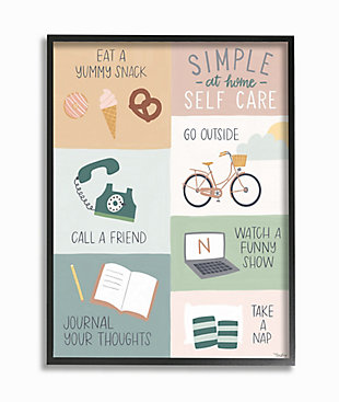 Stupell Simple Home Self Care Advice Stay Positive Design 24 X 30 Framed Wall Art, Green, large
