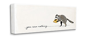 Stupell You Saw Nothing Phrase Animal Humor Raccoon Coffee 20 X 48 Canvas Wall Art, White, large