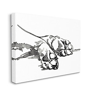 Stupell Pet Animal Paws Minimal Ink Linework 36 X 48 Canvas Wall Art, White, large