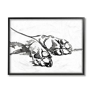 Stupell Pet Animal Paws Minimal Ink Linework 24 X 30 Framed Wall Art, White, large