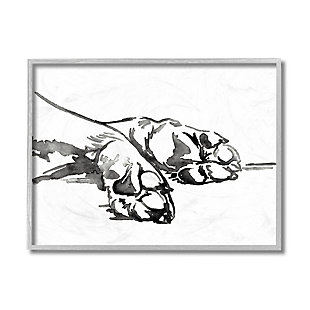 Stupell Pet Animal Paws Minimal Ink Linework 11 X 14 Framed Wall Art, , large