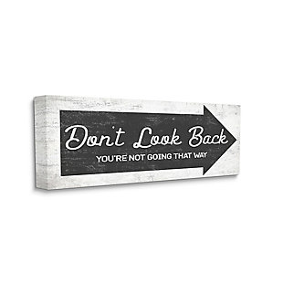 Stupell Don't Look Back Quote Forward Facing Arrow 20 X 48 Canvas Wall Art, Gray, large