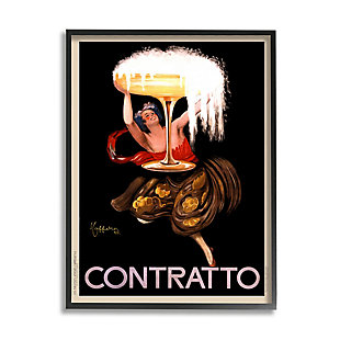 Stupell Vintage Vermouth Cocktail Illustrative Advertisement Contratto 24 X 30 Framed Wall Art, Black, large