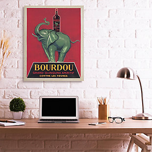 Stupell Bourdou Vintage Elephant Advertisement Bar Illustration 36 X 48 Canvas Wall Art, Red, rollover