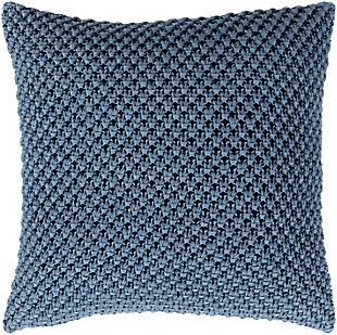 Godavari Crochet 20" Throw Pillow, Denim, rollover