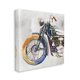 Stupell Motorcycle Chopper Bike Expressive Watercolor Tones 36 X 36 Canvas Wall Art, Gray, large