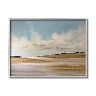 Stupell Calming Creek Landscape Warm Tones Cloudy Sky 16 X 20 Framed Wall Art, Beige, large
