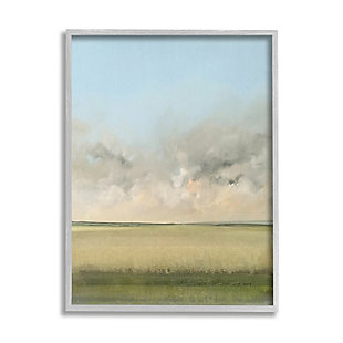 Stupell Soothing Prairie Landscape Wheat Field And Sky 16 X 20 Framed Wall Art, Green, large