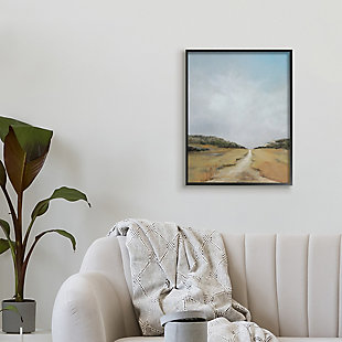Take a stroll through stylish serenity with this piece of art. A lovely landscape meets a soft sky on the horizon, delivering decor that will elevate your space with effortless beauty. This giclee print has a texturized brush stroke finish and sits within a ready-to-hang black frame.Giclee lithograph mounted on wood with a texturized brush stroke finish | Black frame | Ready to hang | Design by pete laughton | Made in usa