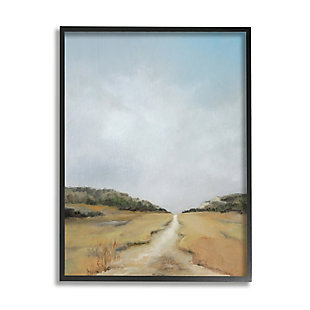 Stupell Tranquil Path Through Field Blue Sky 24 X 30 Framed Wall Art, Beige, large