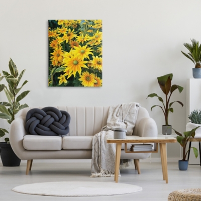 Stupell Sunflower Field Blooming Green Bulbs Yellow Petals 30 X 40 Canvas Wall Art, Yellow, large