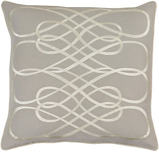 Kash Ribbon Design 20" Throw Pillow, , large