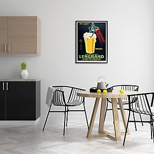 Stupell Vintage Brasserie Lengrand European Advertisement Frog Beer 24 X 30 Framed Wall Art, Yellow, rollover